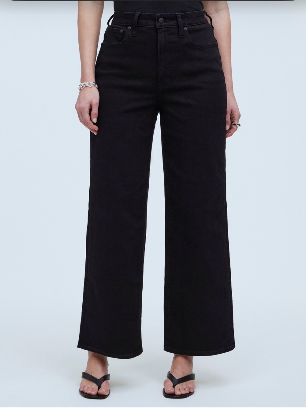 Madewell Curvy Perfect Vintage Wide Leg Jeans Faded Black Size 29 Tall
